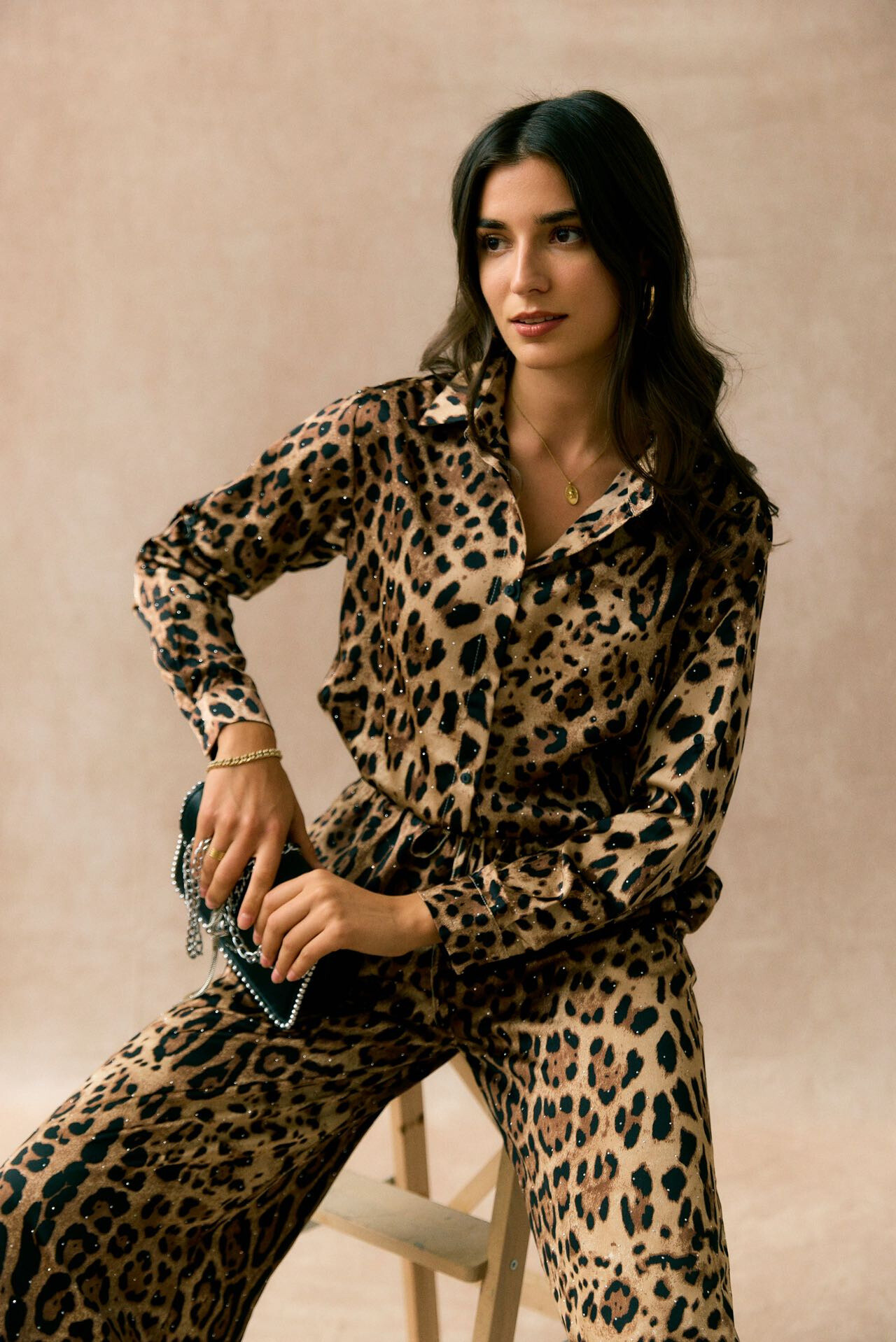 Grossiste JS Millenium - Chemise léopard à strass