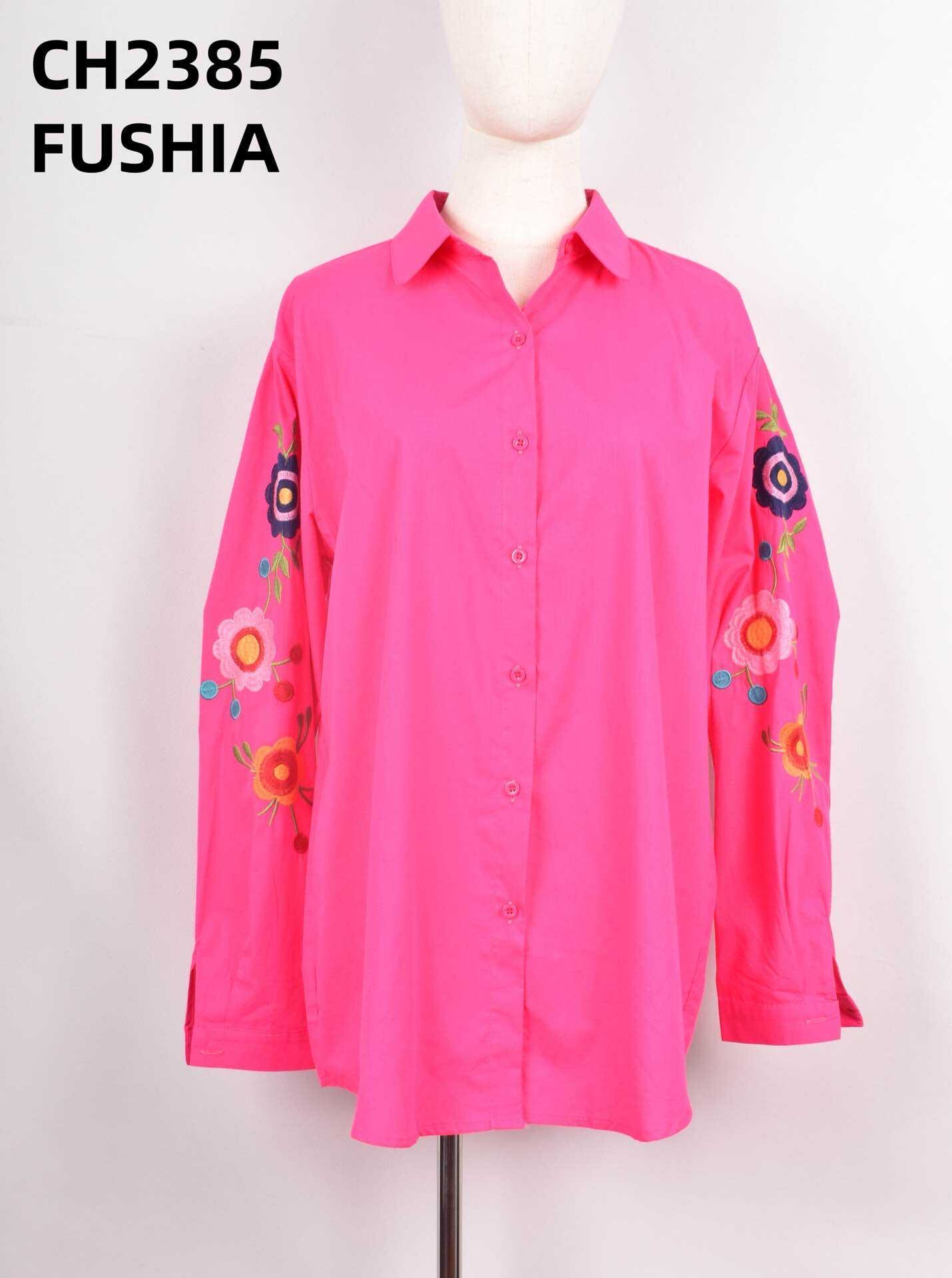 Wholesaler JS Millenium - Shirt with flowers embroidered on sleeves