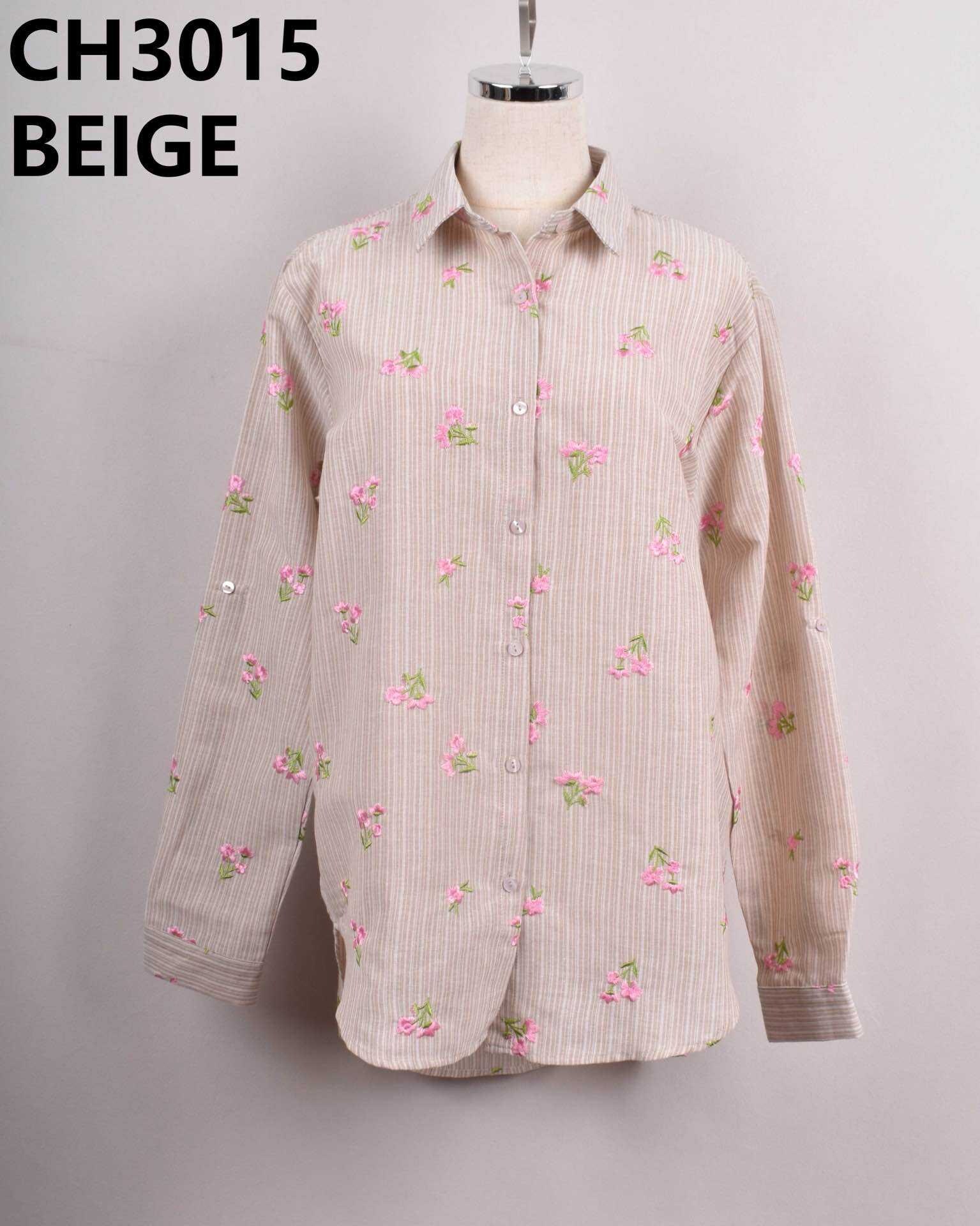 Grossista JS Millenium - Camicia a righe con ricamo floreale