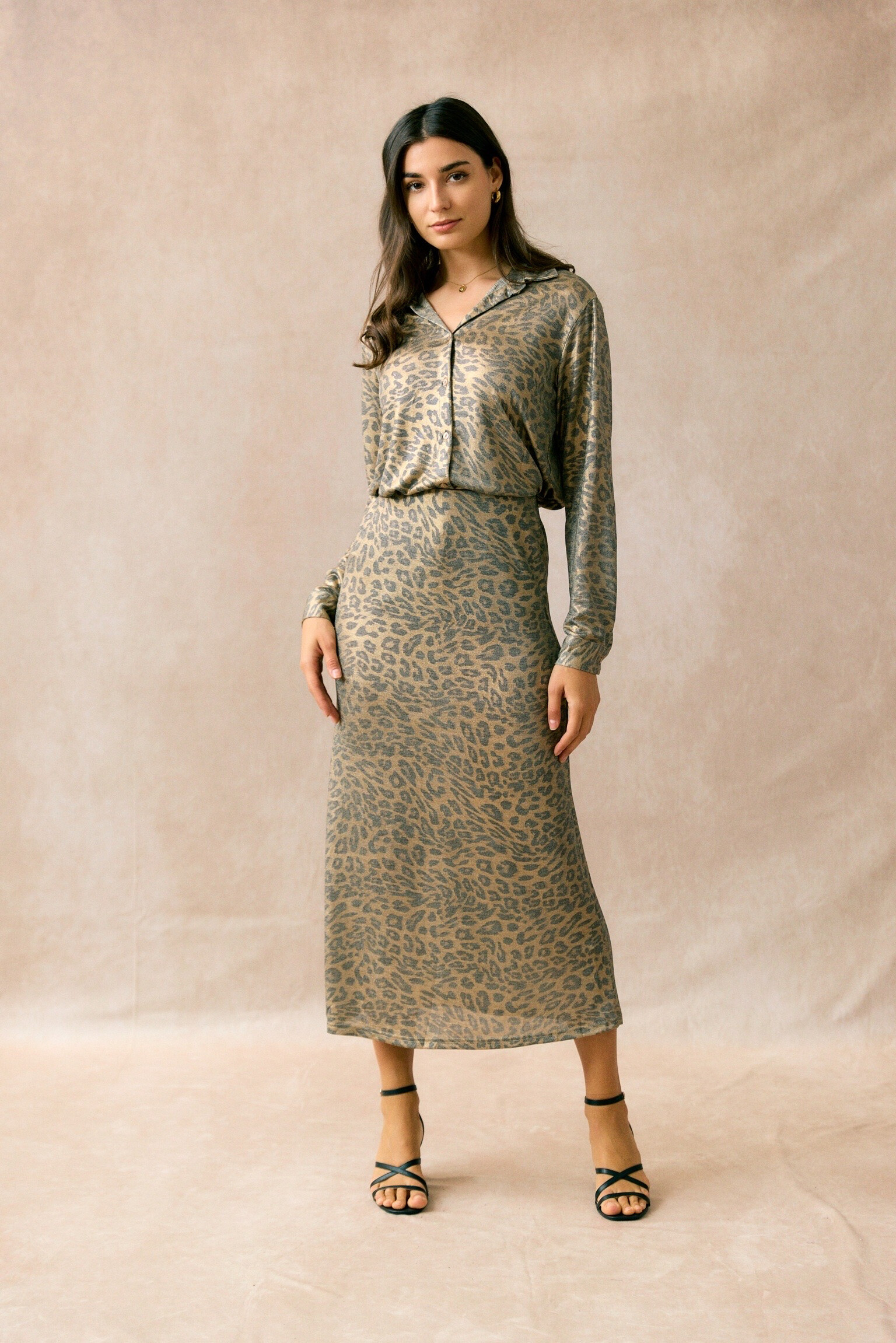 Wholesaler JS Millenium - Shiny Leopard Long Skirt