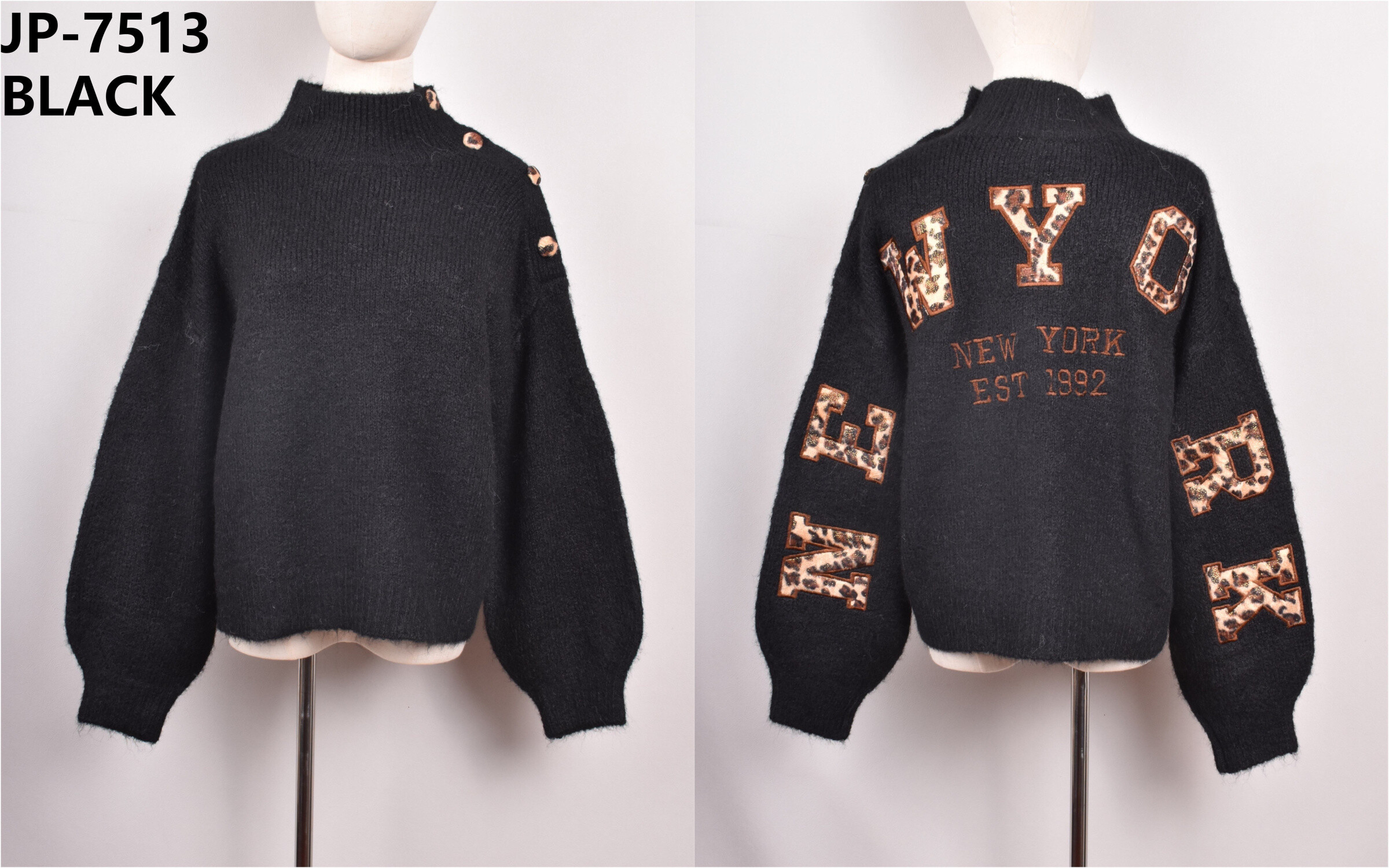 Großhändler JS Millenium - NY-Pullover mit Leopardenmuster