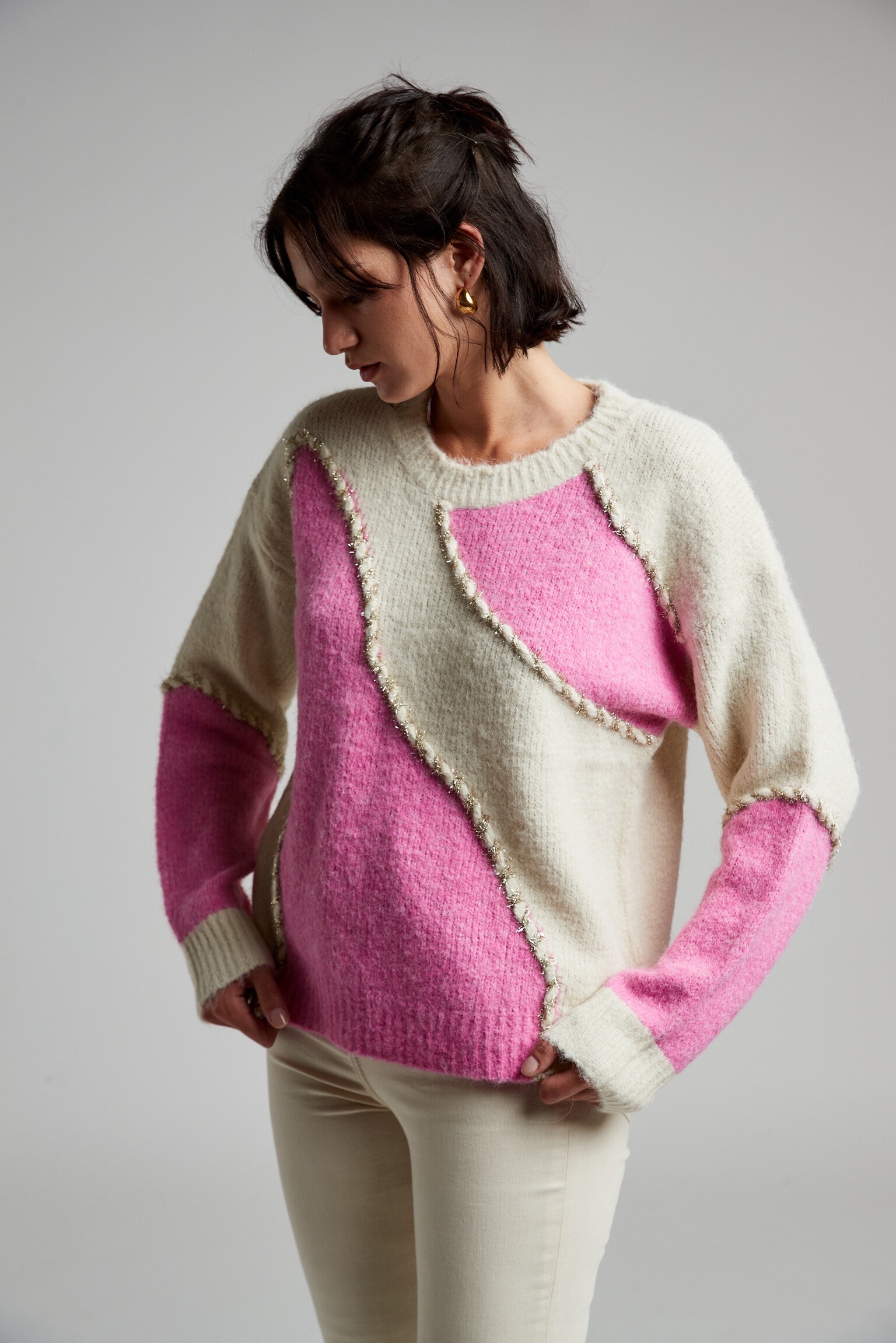 Wholesaler JS Millenium - Two -color wave sweater