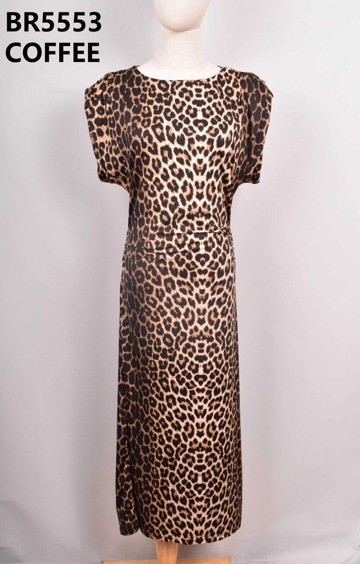 Mayorista JS Millenium - Vestido de manga corta con estampado de leopardo