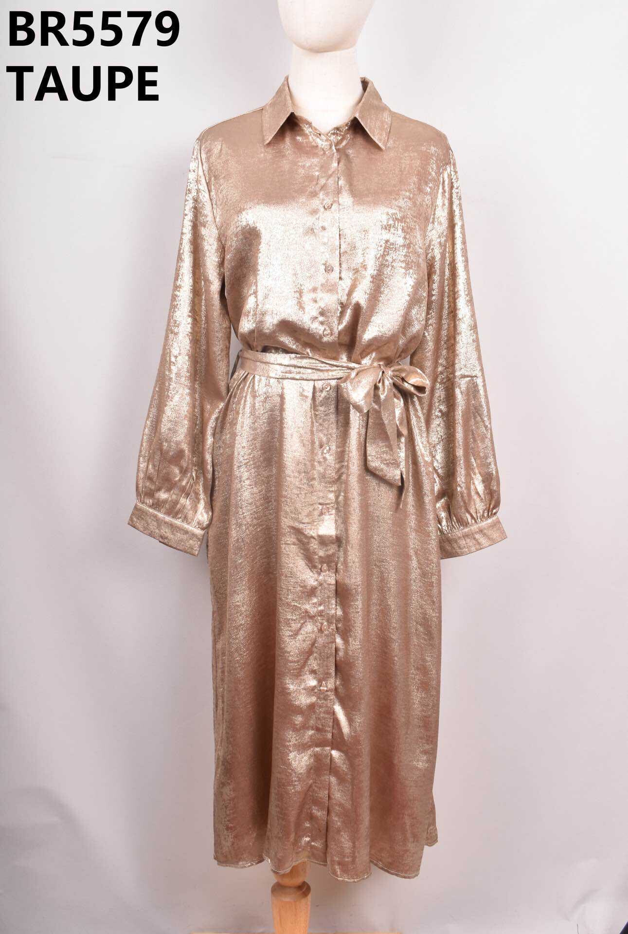 Grossiste JS Millenium - Robe longues à bouton avec ceinture pailleté