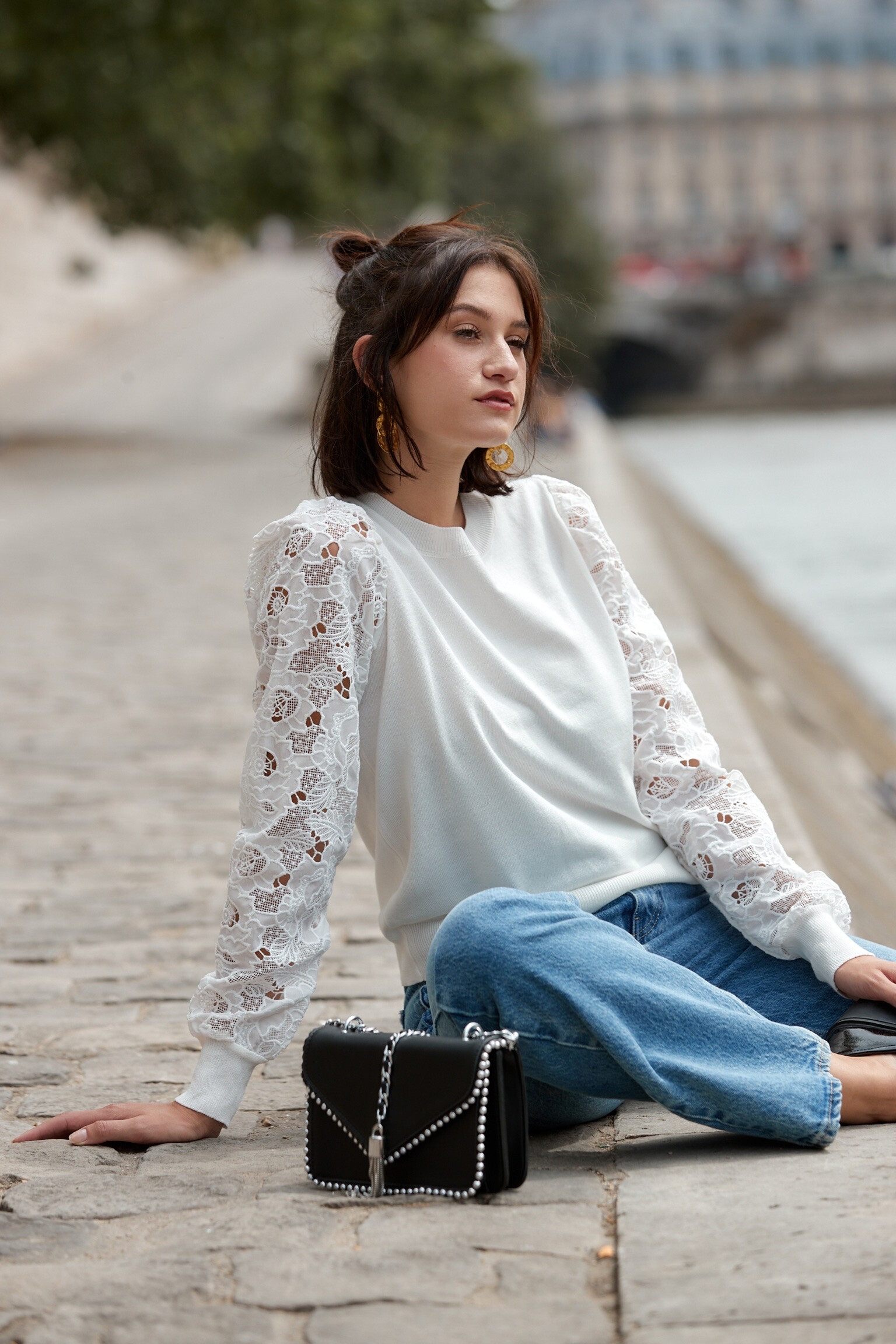 Wholesaler JS Millenium - Top with long lace sleeves