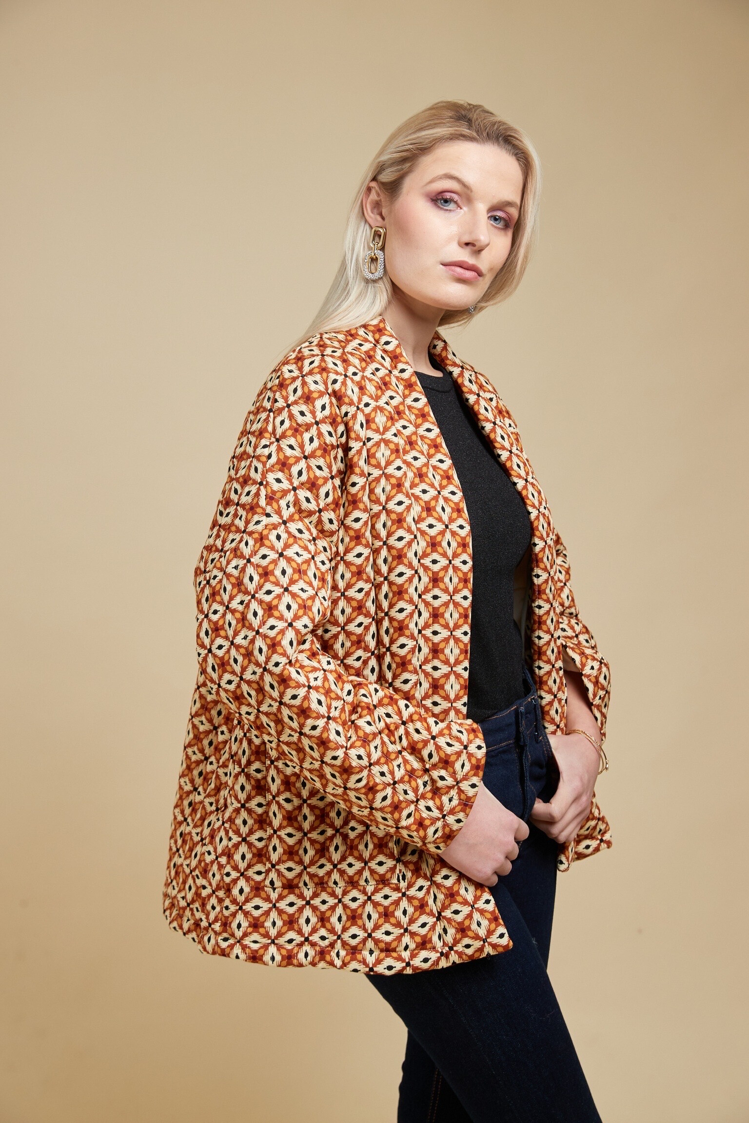 Wholesaler JS Millenium - Padded Fabric Kimono Jacket