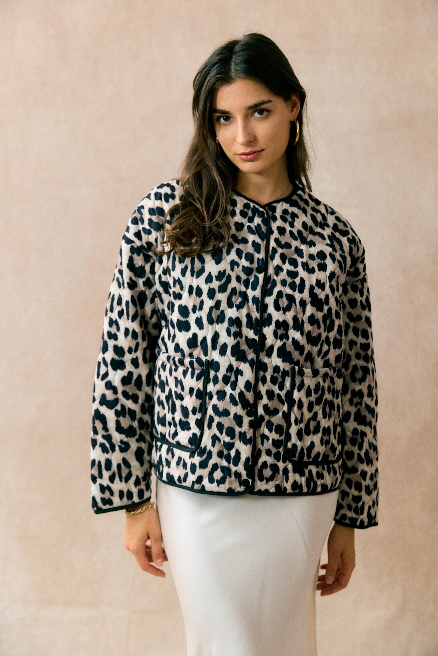 Wholesaler JS Millenium - Leopard Quilted Jacket with Black Trims