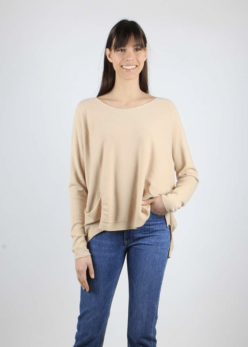 Grossiste JULIA PARIS - Pull col rond en maille avec poches