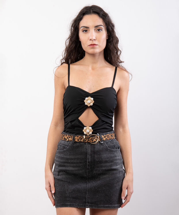 Wholesaler JULIA - Baroque Jewel Cutout Camisole Top