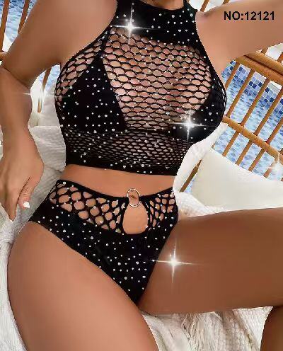 Grossista J - Body Voltage Spark – Mesh Geometrico con Cristalli e Pannelli Sculpt