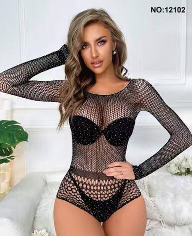 Mayorista J - Body Midnight Galaxy – Malla de Panal con Cristales y Espalda Descubierta