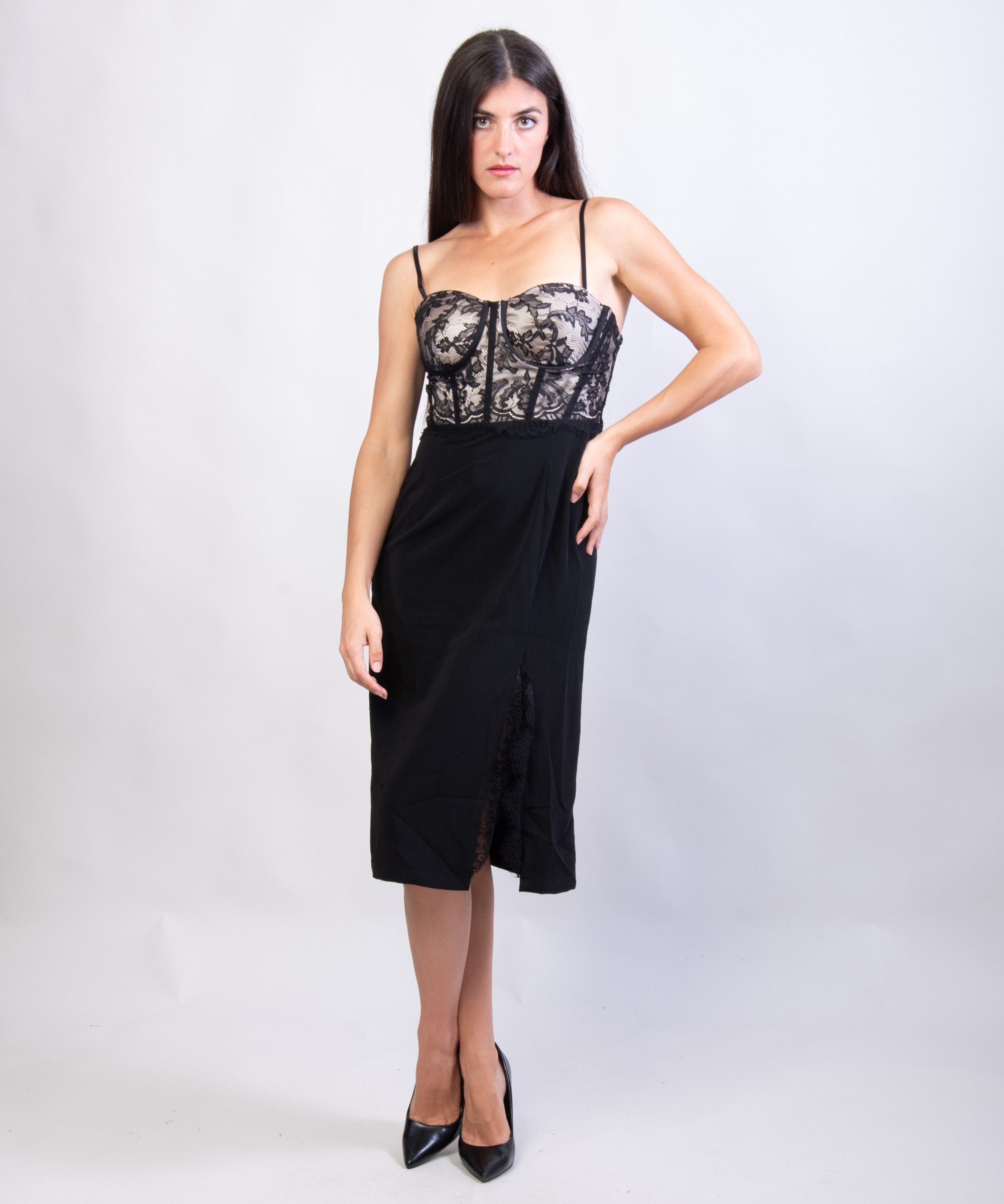 Wholesaler JULIA - The Nocturne Lace Corset Midi Dress