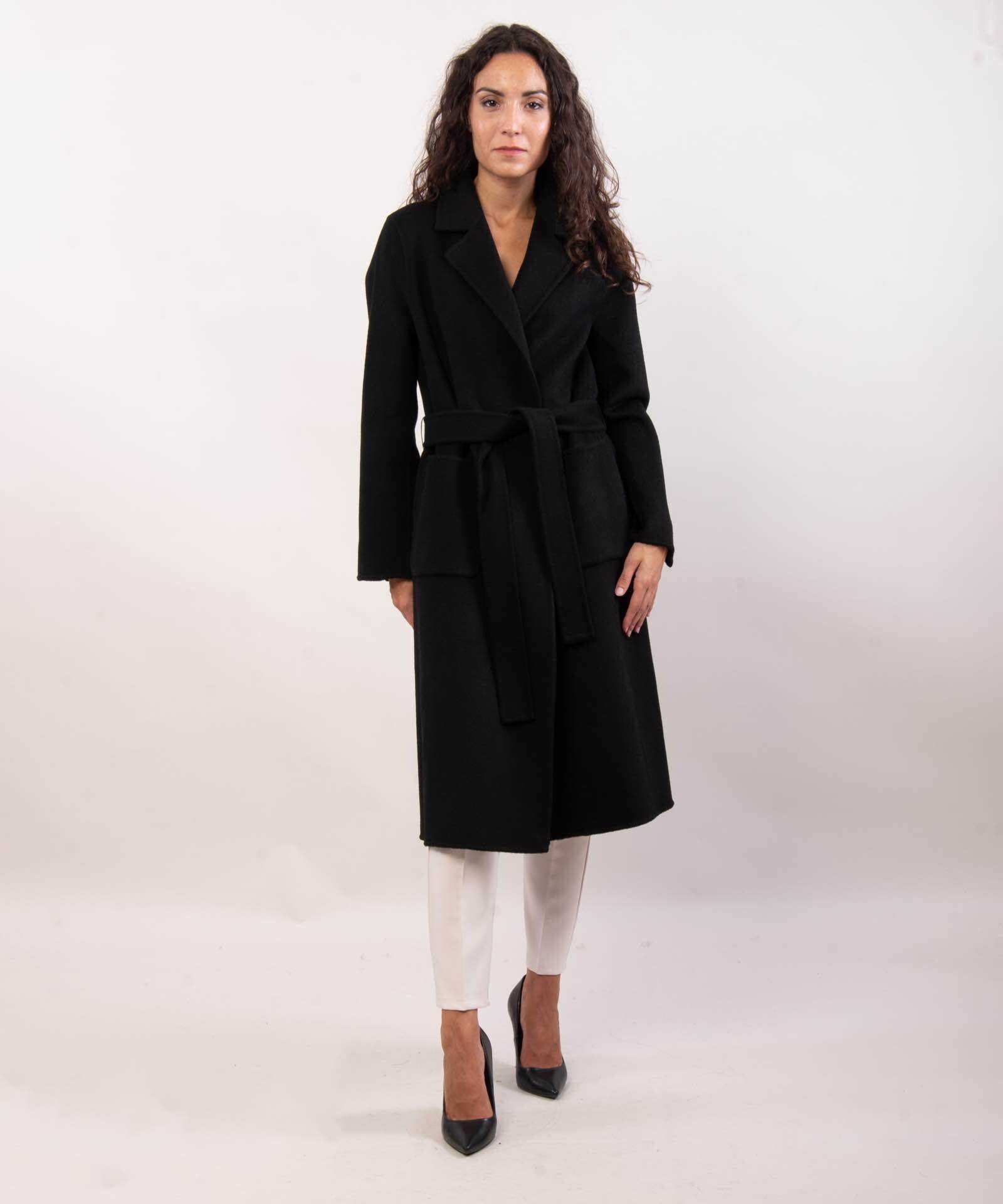 Grossiste JULIA - Manteau Midi Peignoir en Laine avec Grandes Poches Plaquées