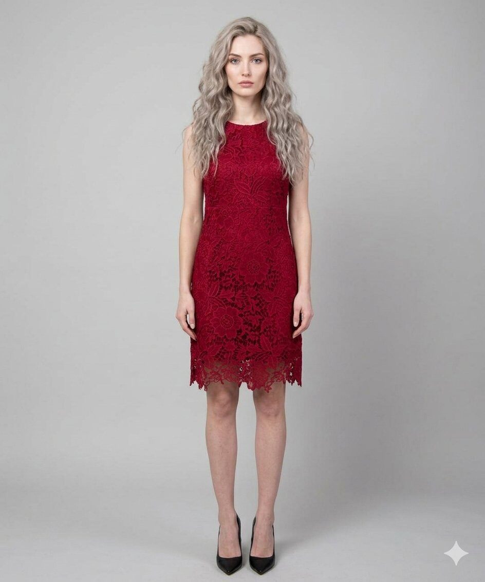 Mayorista JULIA - Vestido de Cóctel Elena en Encaje de Macramé – Color Azafrán
