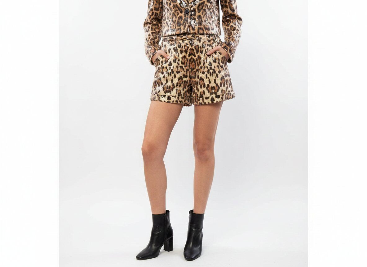 Wholesaler JULIA - Cotton Bermuda shorts with leopard print