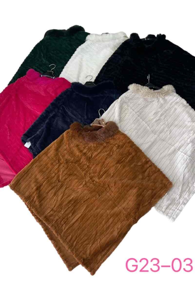 Wholesaler JULIET'S&CO - VEGAN SYNTHETIC FUR PONCHO