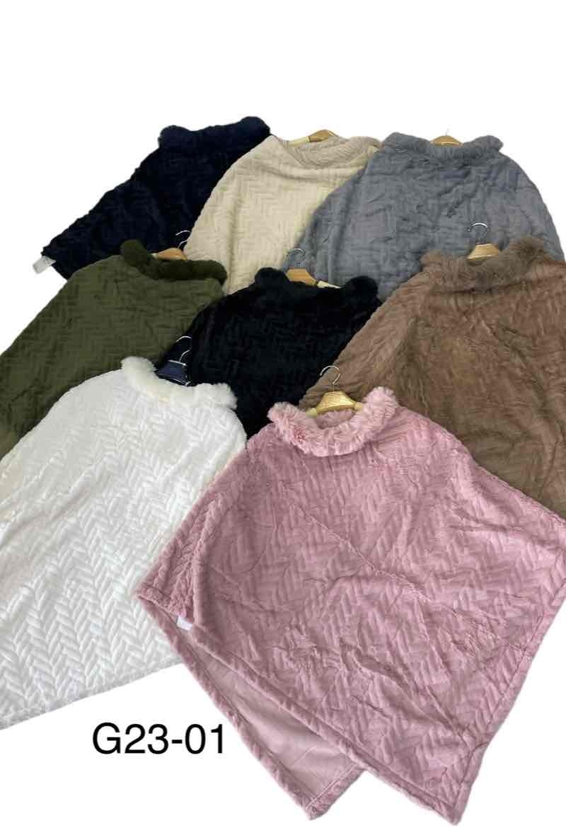 Wholesaler JULIET'S&CO - Vegan faux fur poncho