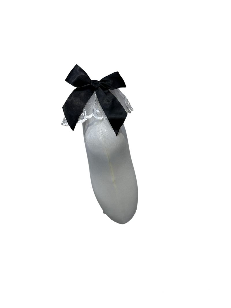Grossiste JULIET'S&CO - paire de chaussettes en nylon avec volant et nœud en satin