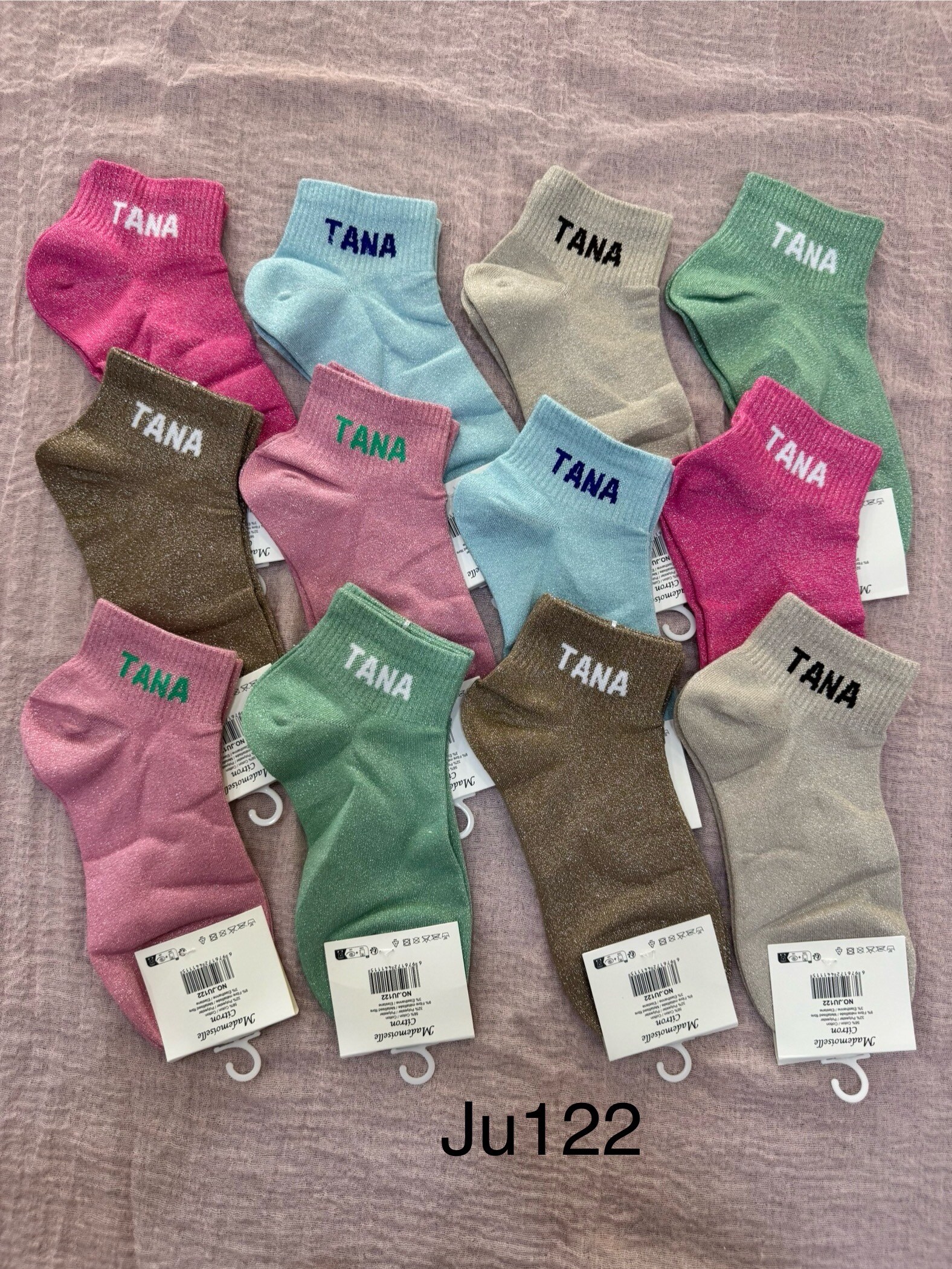Großhändler JULIET'S&CO - GLITZER-BOTSCHAFT-KURZSOCKEN