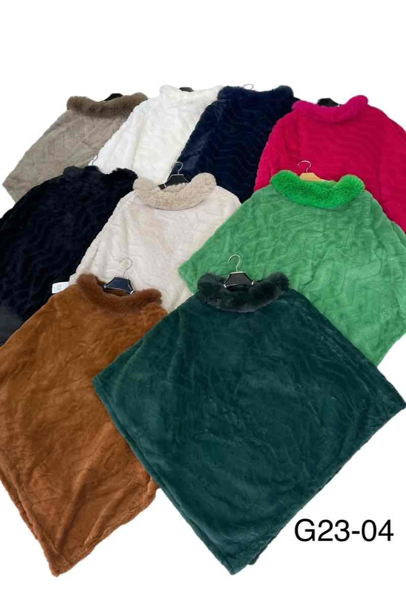 Grossiste JULIET'S&CO - Poncho en fourrure synthétique