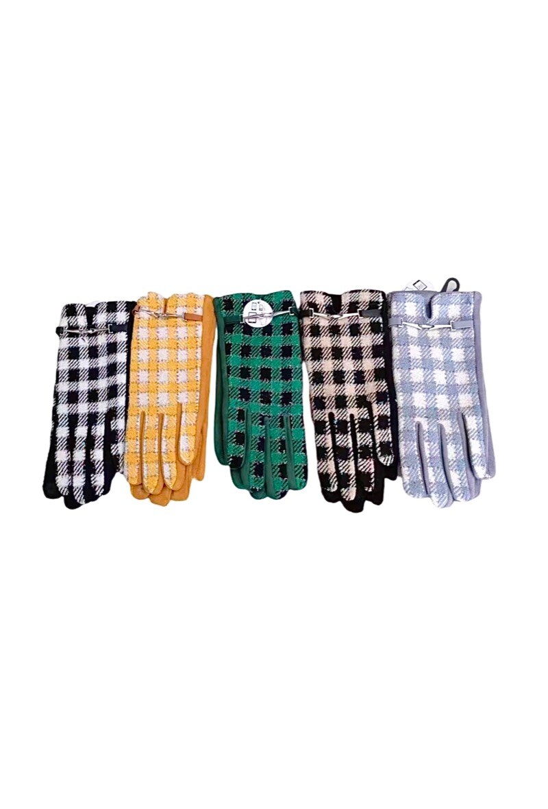Mayorista JULIET'S&CO - Guantes de invierno para mujer con estampado de guinga