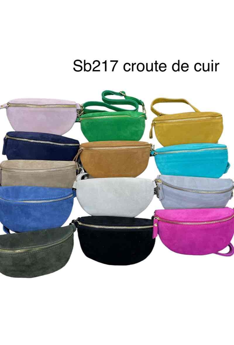 Grossiste JULIET'S&CO - Sac banane en croute de cuir de vachette fabrication italie