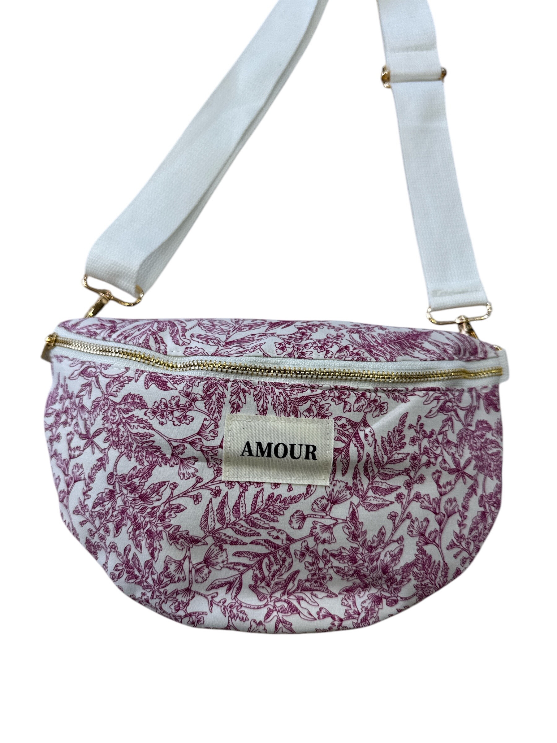 Wholesaler JULIET'S&CO - Banana bag in "love" fabric style canvas