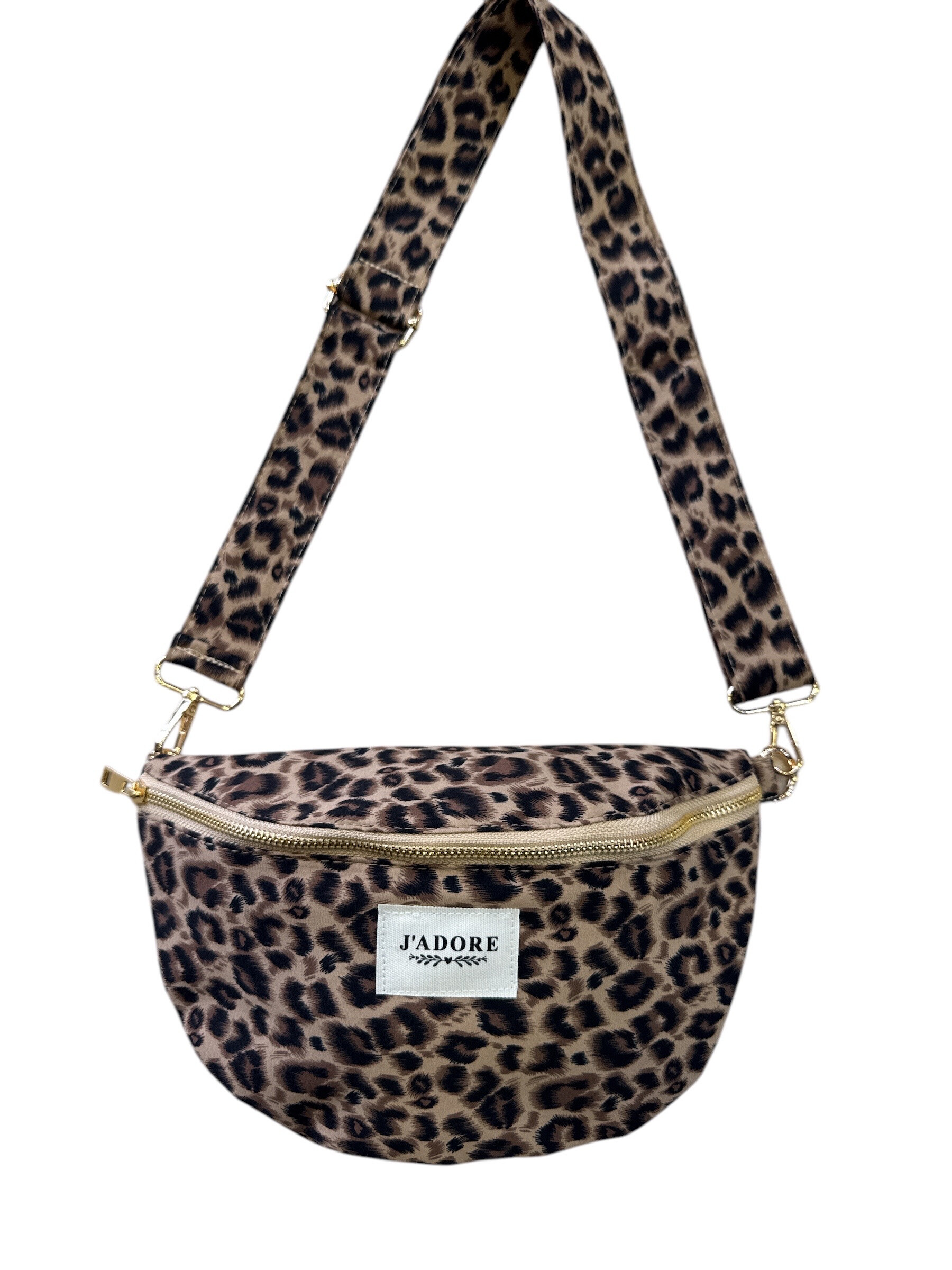 Wholesaler JULIET'S&CO - Fabric banana bag "I love" leopard pattern