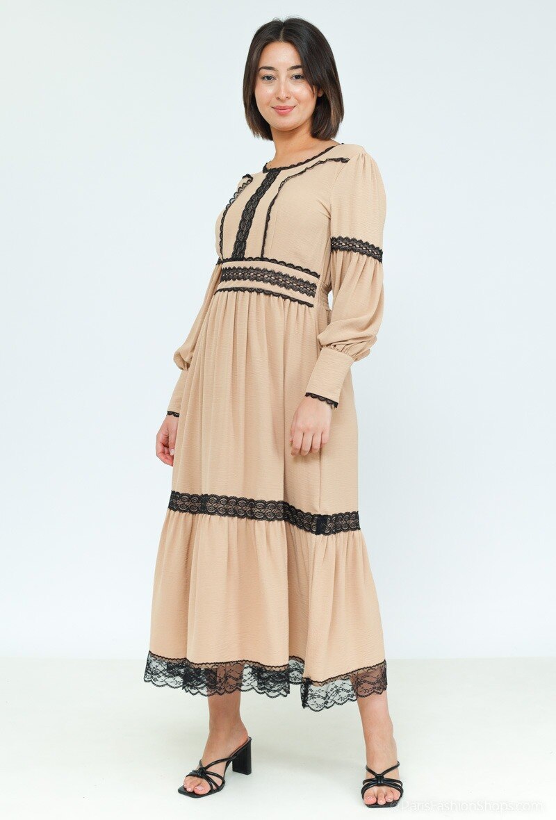 Wholesaler Jusdepom&Co - Robe longue détail dentelle