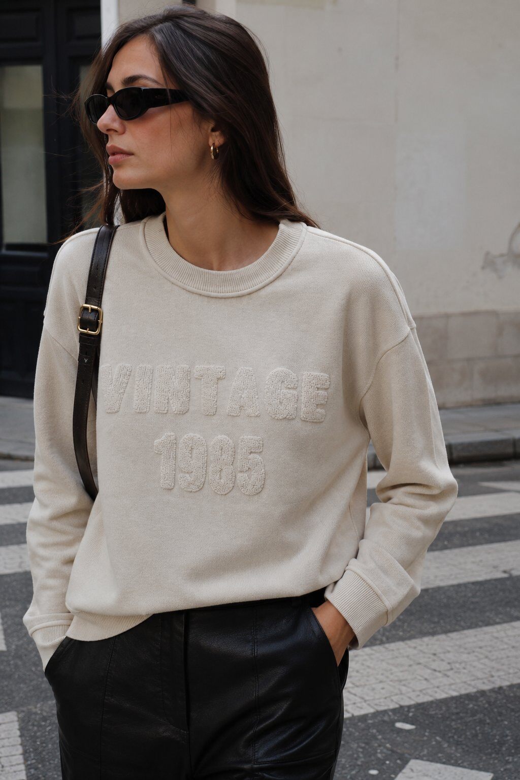 Grossiste Justine&co Italy - Sweat Oversize Vintage 1985 en Maille Molletonnée