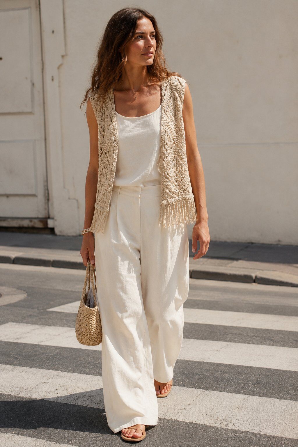 Grossiste Justine&co - Gilet court avec franges