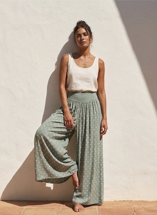 Mayorista Justine&co - Pantalones fluidos de lunares