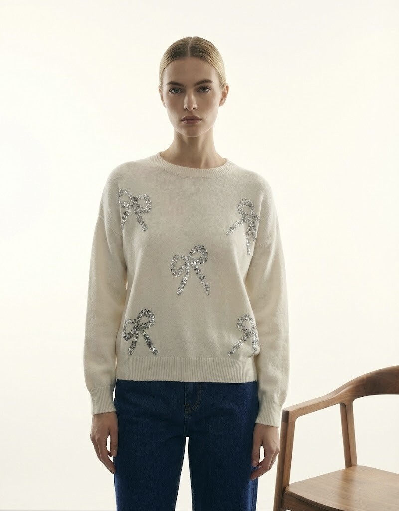 Wholesaler Justine&co - Justine&co Knit Sweater Embellished with Sequins