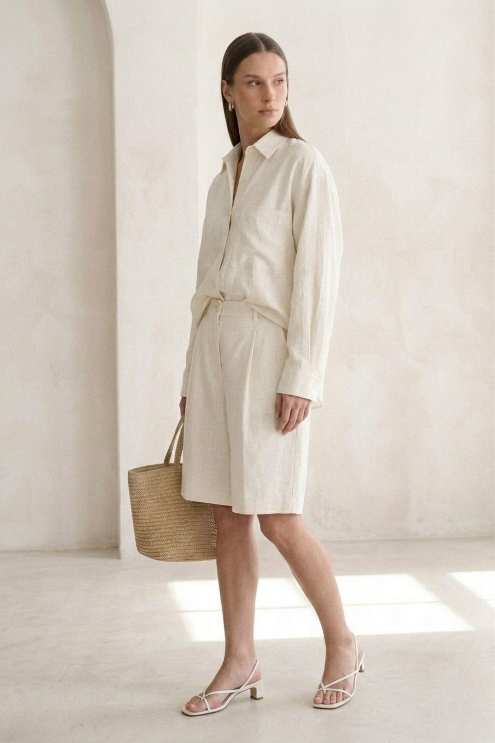 Wholesaler jw.atelier - Linen & Lyocell Shirt & Bermuda Set