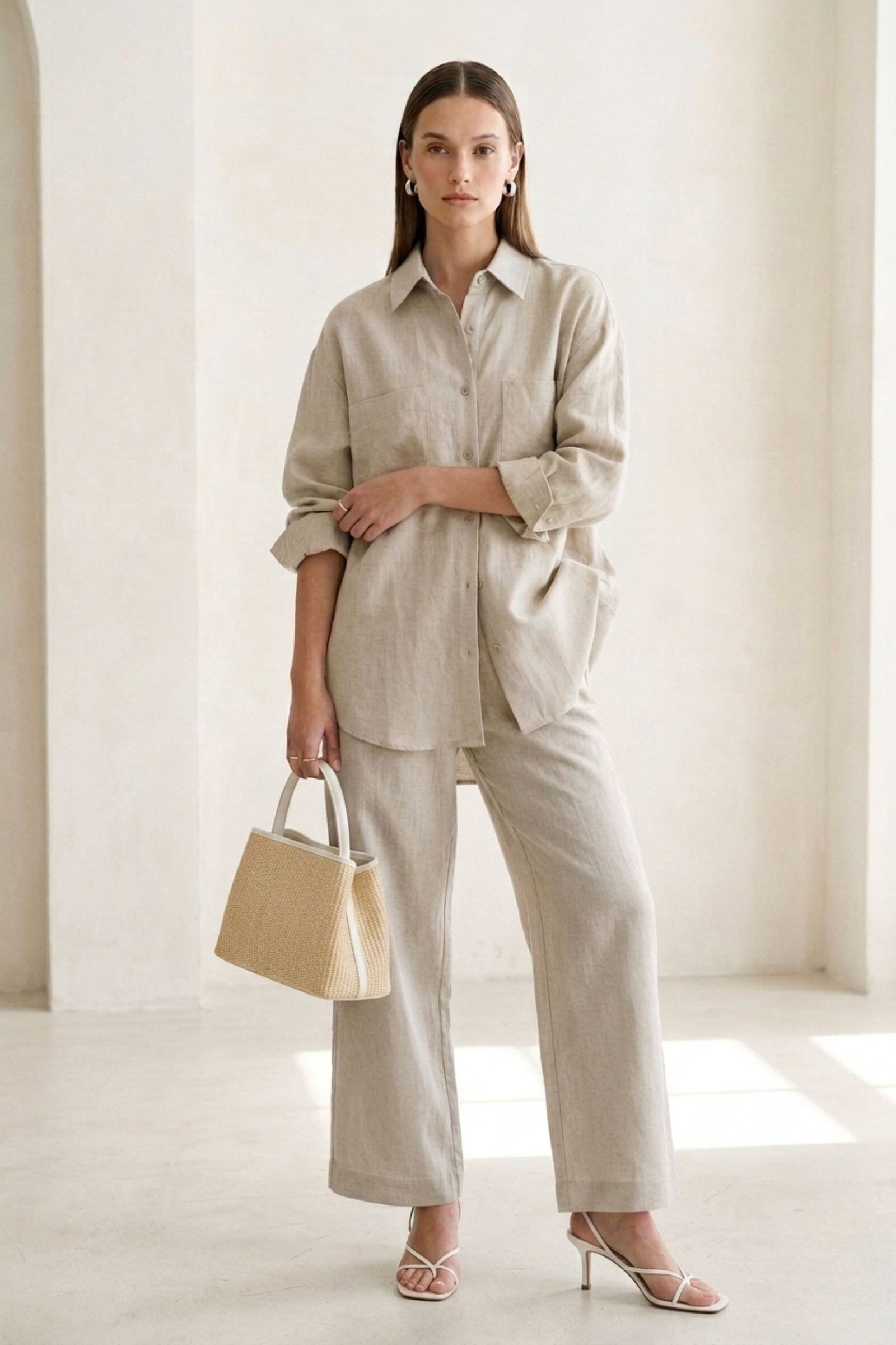 Mayorista jw.atelier - Conjunto de camisa y pantalón de lino y lyocell