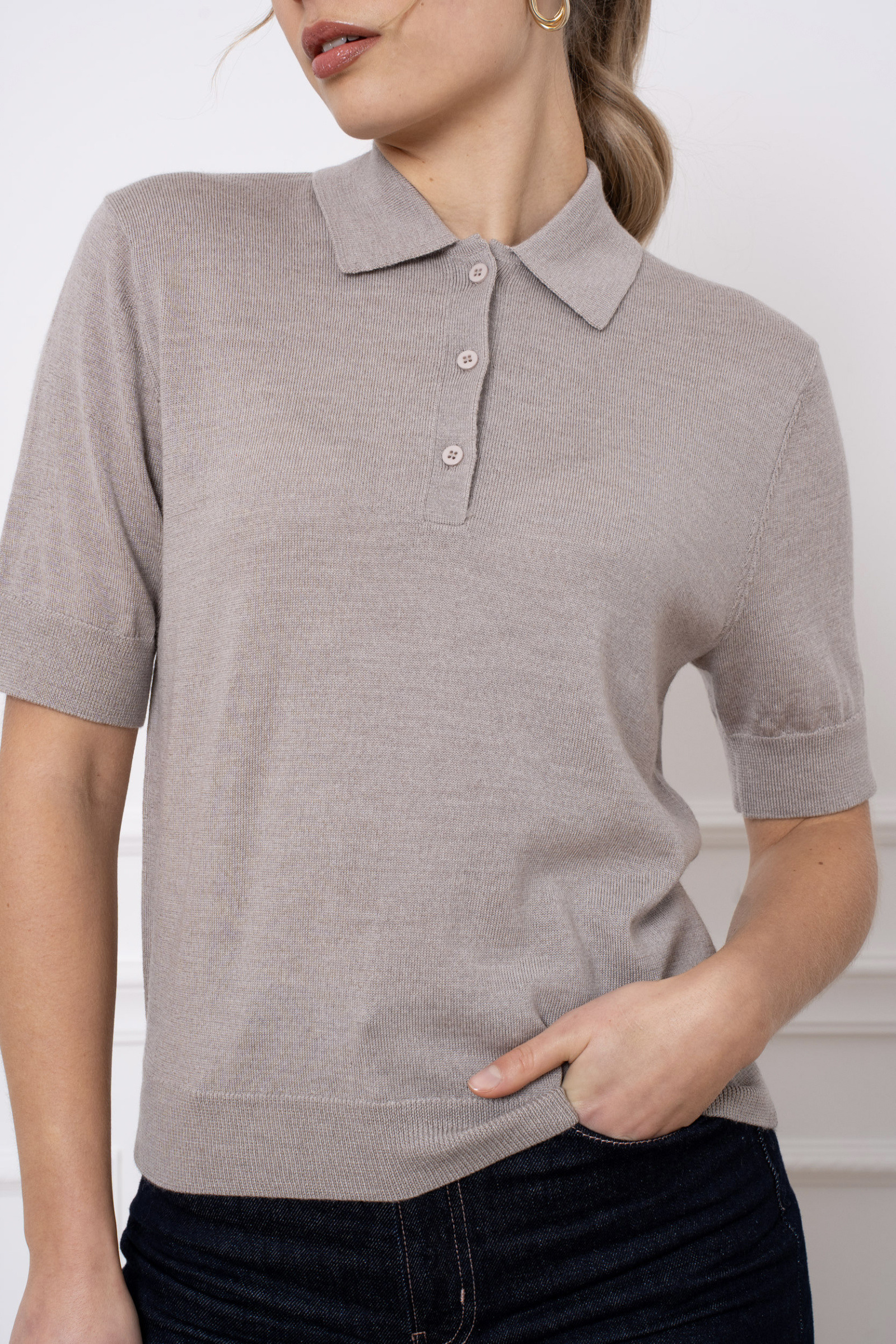 Grossiste jw.atelier - Polo 100% laine mérinos manches courtes