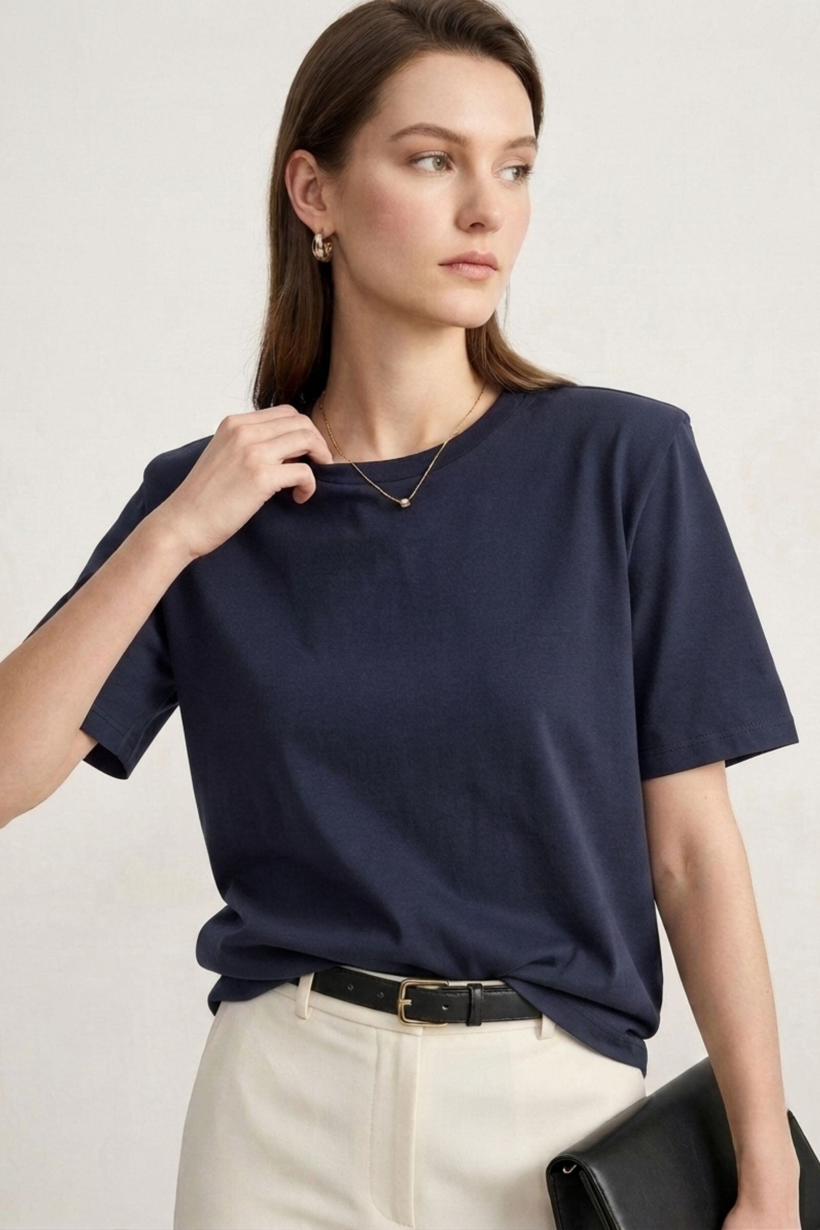 Mayorista jw.atelier - Camiseta premium 100% algodón con hombreras