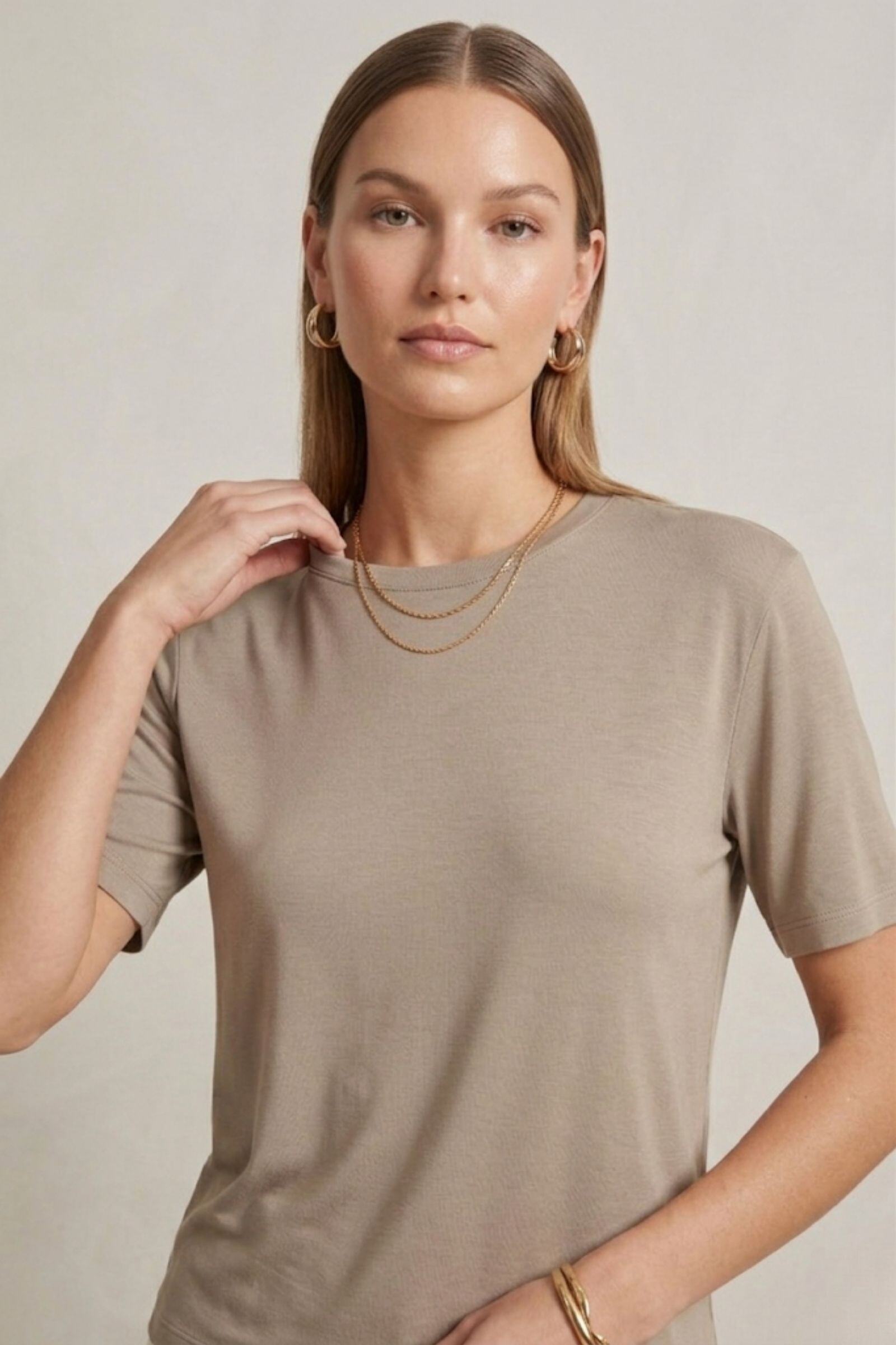 Wholesaler jw.atelier - 100% Lyocell Crew Neck T-shirt