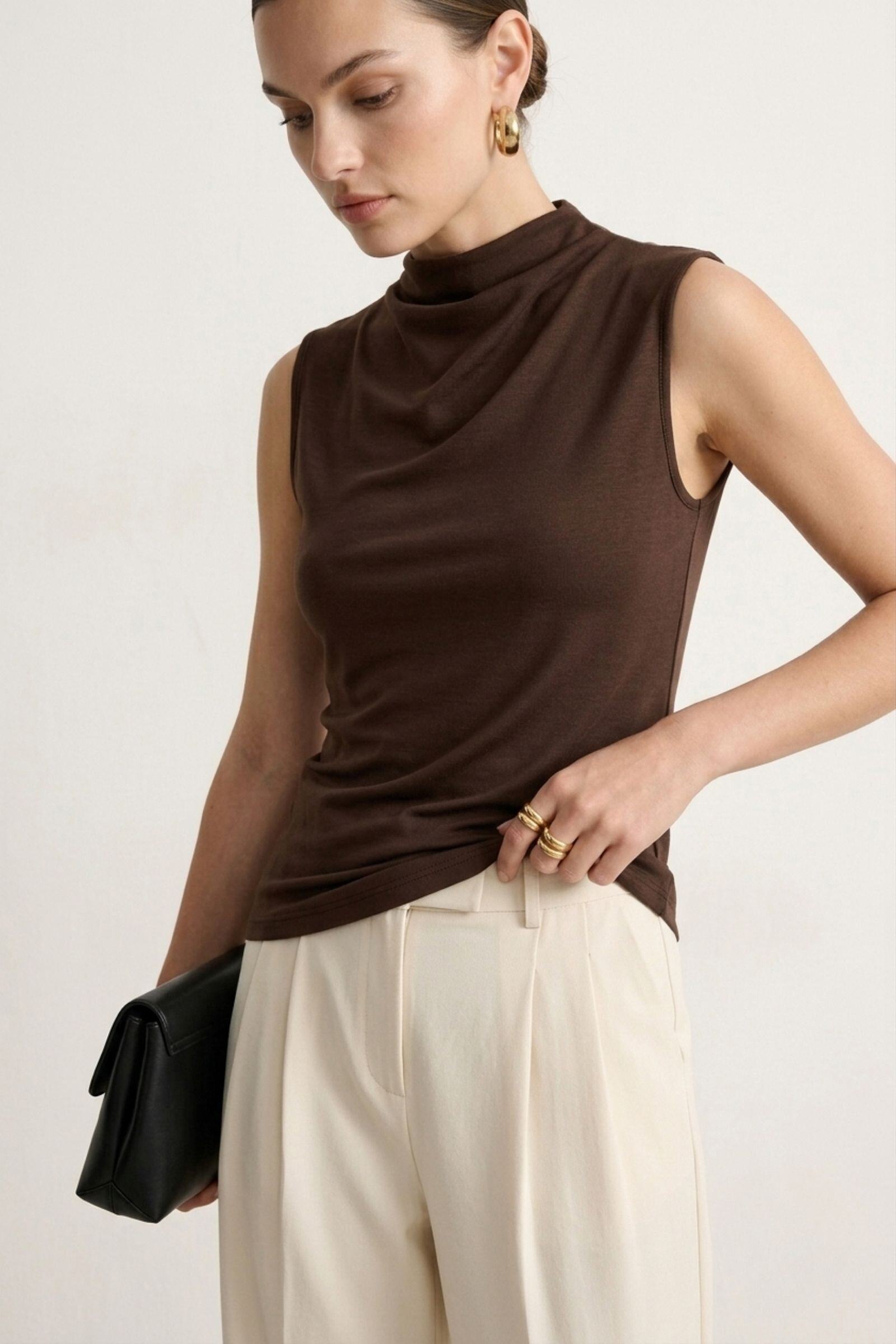Mayorista jw.atelier - Top de cuello alto 100% lyocell