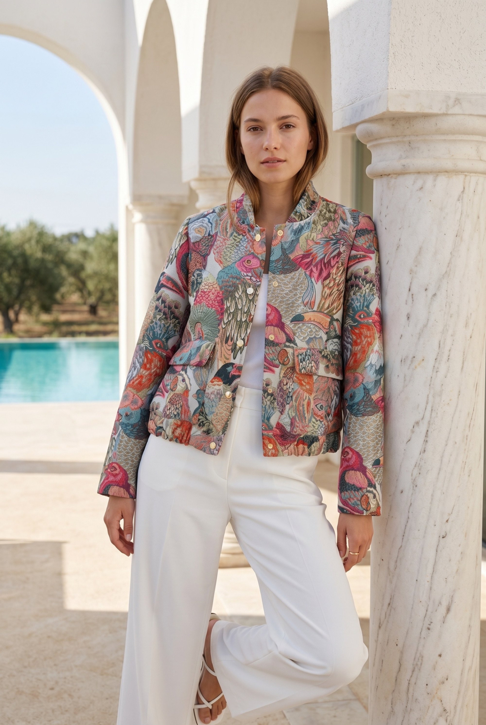 Grossiste K-ZELL Paris - BLOUSON À MOTIF JACQUARD MÉTALLISÉ