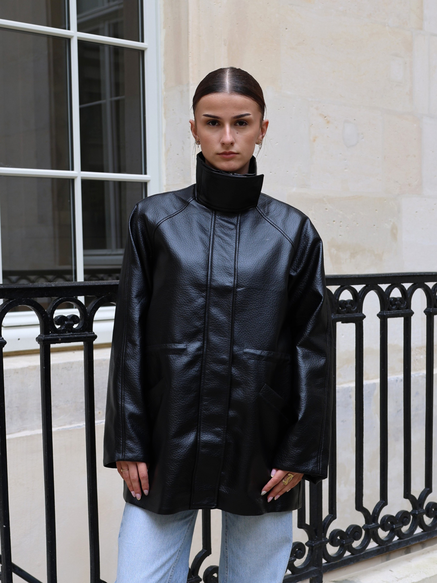 Grossiste K-ZELL Paris - Manteau col montant en simili cuir