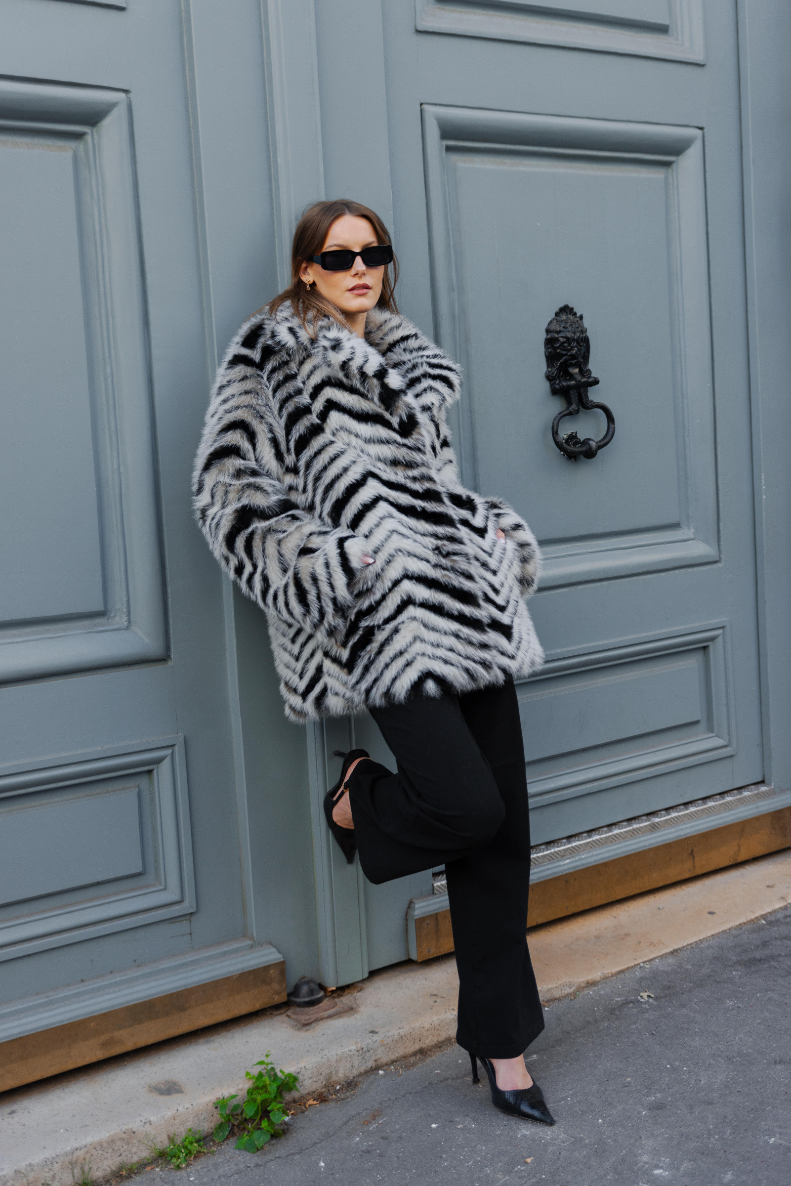 Wholesaler K-ZELL Paris - Zebra print faux fur coat
