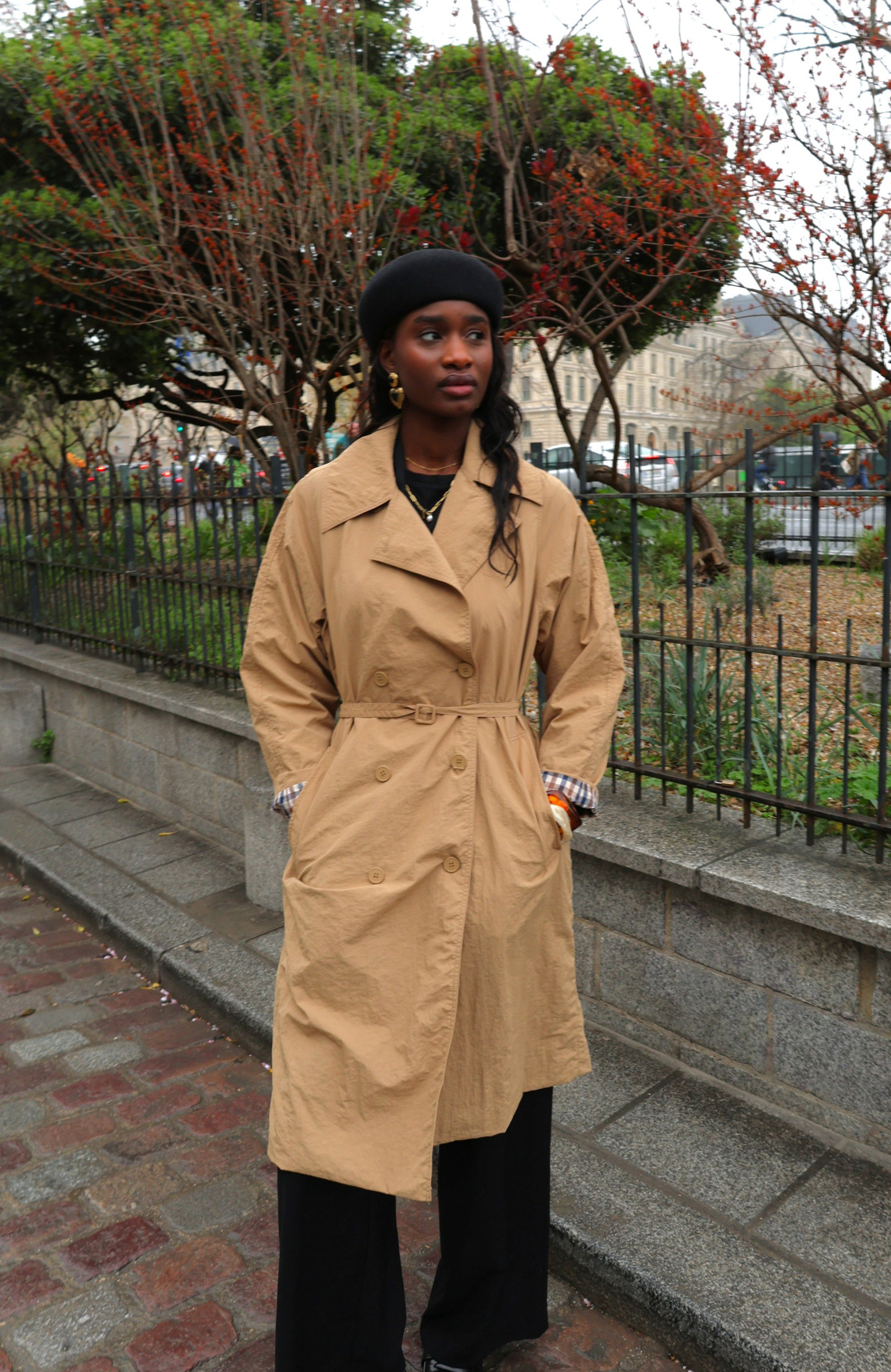 Grossiste K-ZELL Paris - Trench long à ceinture et doublure carreaux