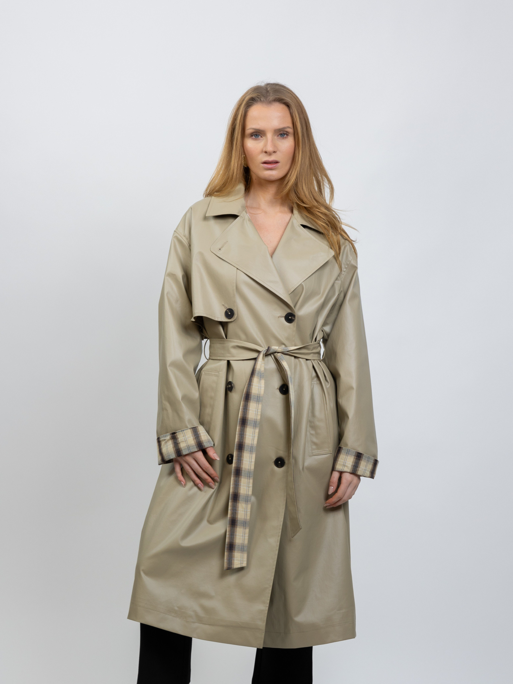 Grossiste K-ZELL Paris - Trench à ceinture avec motif carreaux