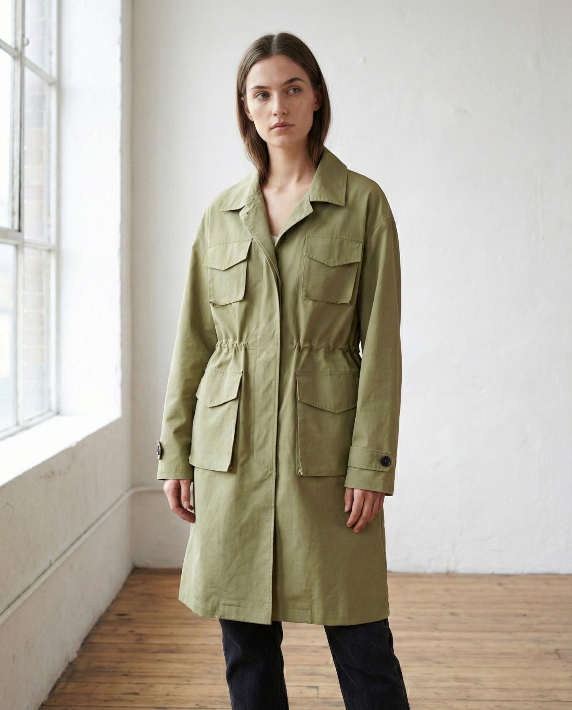 Grossiste K-ZELL Paris - Parka mi-longue ceintrée à poches