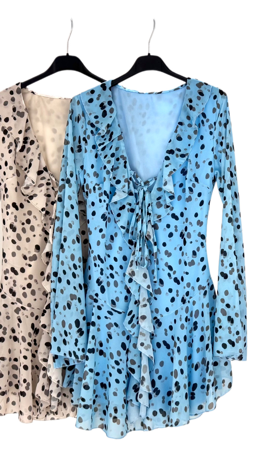 Mayorista K1 - Mono de georgette con estampado de lunares
