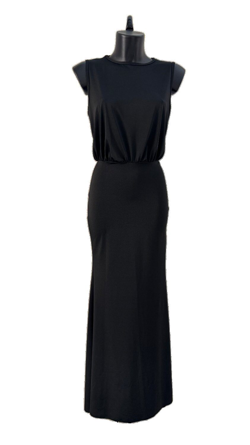 Wholesaler K1 - Long evening gown, back neckline with a deep V-neck, embellished with a transparent lace insert