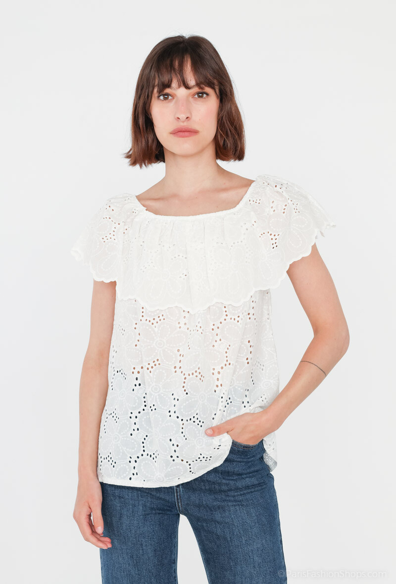 Grossiste Kaia - Blouse en broderie anglais