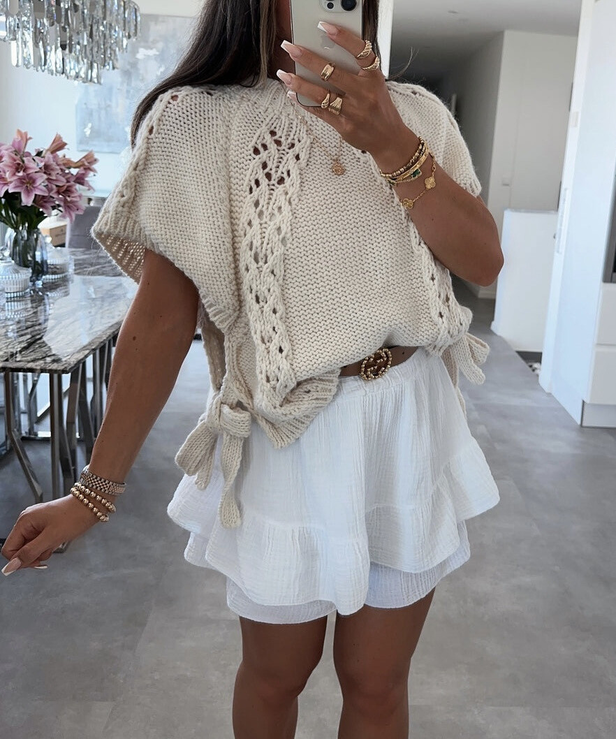 Großhändler Kaia - Durchbrochener ärmelloser Pullover