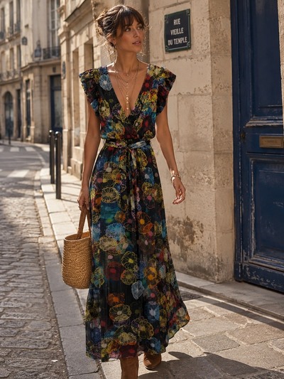 Grossiste Kaia - Robe longue imprimée Grossiste Kaia - Robe longue imprimée